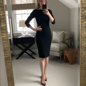 Beautiful black boat neck pencil dress